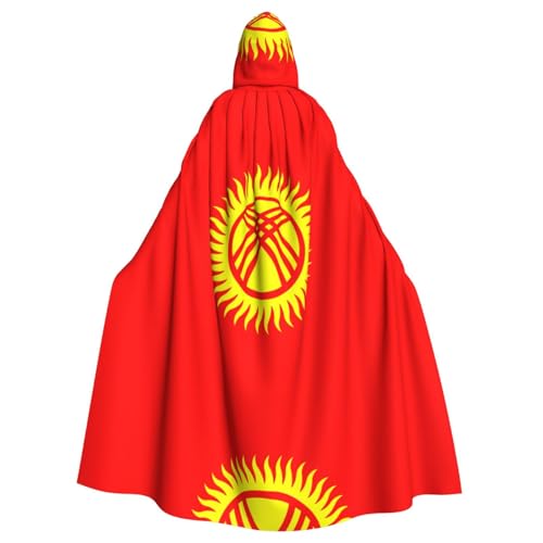 JZQZH Flagge Kirgisistans Halloween-Kapuzenumhang, Zauberer-Kostüm, geeignet für Maskerade, Karneval und Mottoparty von JZQZH