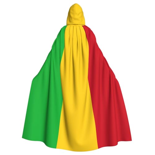 JZQZH Flagge von Mali, Halloween-Kostüm mit Kapuze, Zauberer-Kostüm, geeignet für Maskerade, Karneval und Mottoparty von JZQZH