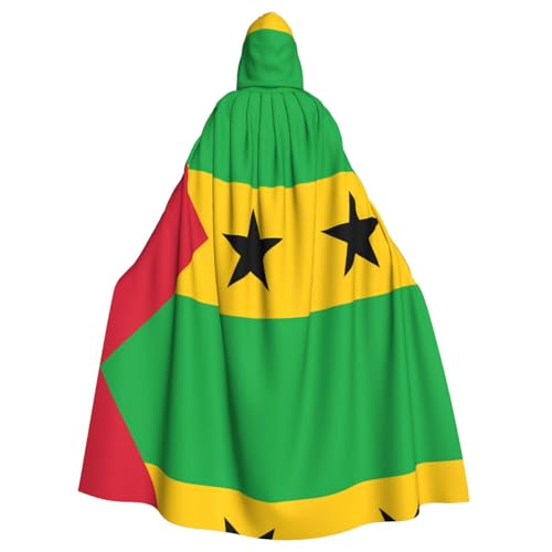 JZQZH Flagge von Sao Tome und Principe Halloween Kapuzenumhang Zauberer Kostüm geeignet für Maskerade Karneval und Mottoparty von JZQZH