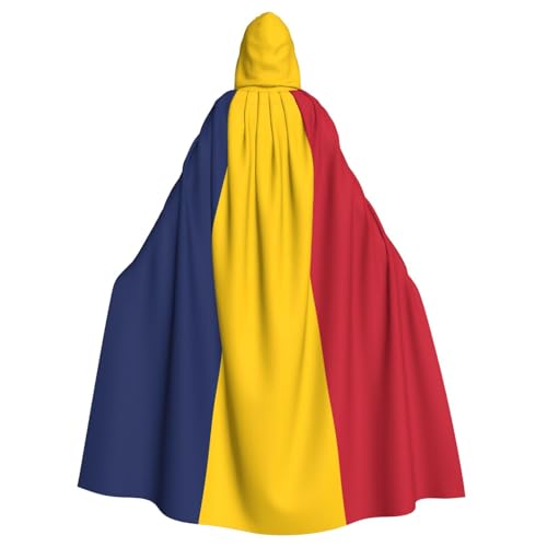 JZQZH Halloween-Kostüm mit Kapuze, Motiv: Flagge des Tschads, geeignet für Maskerade, Karneval und Mottopartys von JZQZH