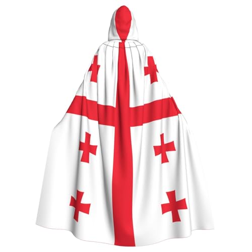 JZQZH Halloween-Kostüm mit Kapuze, Motiv: Flagge von Georgien, geeignet für Maskerade, Karneval und Mottopartys JZQZH Halloween-Kostüm mit Kapuze, Motiv: Flagge von Georgien, geeignet für Maskerade, Karneval und Mottopartys von JZQZH