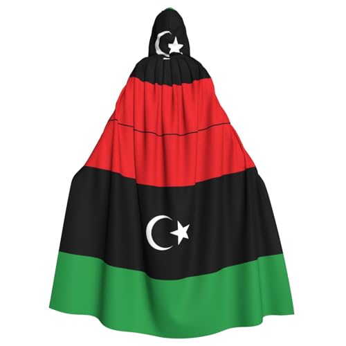 JZQZH Halloween-Kostüm mit Libysche Flagge, Zauberer-Kostüm, geeignet für Maskerade, Karneval und Mottopartys von JZQZH