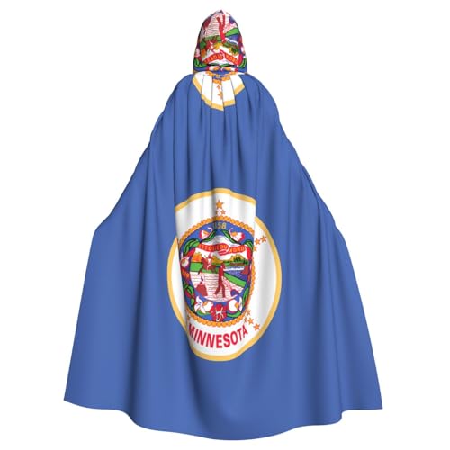 JZQZH Minnesota State Flag Halloween Kapuzenumhang Zauberer Kostüm geeignet für Maskerade Karneval und Mottoparty von JZQZH