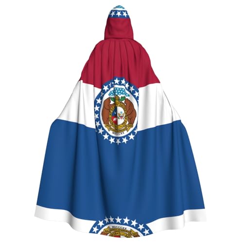 JZQZH Missouri State Flag Halloween Kapuzenumhang Zauberer Kostüm geeignet für Maskerade Karneval und Mottoparty von JZQZH