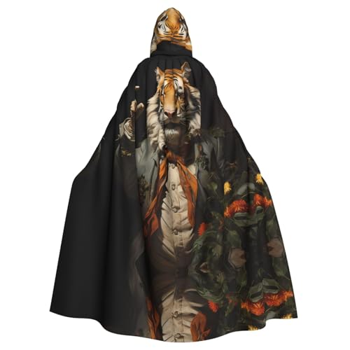 JZQZH Mr. Dancing Tiger Halloween Kapuzenumhang Zauberer Kostüm geeignet für Maskerade Karneval und Mottoparty von JZQZH