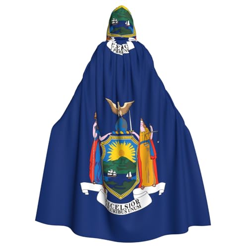 JZQZH New York Flagge, Halloween-Kapuzenumhang, Zauberer-Kostüm, geeignet für Maskerade, Karneval und Mottopartys von JZQZH