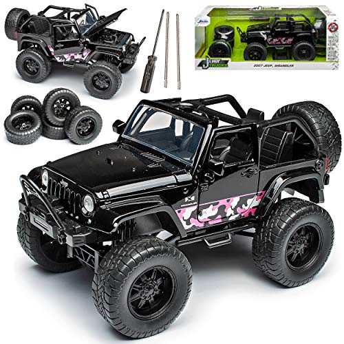 Jeep Wrangler X JK 3 Türer Schwarz mit extra Felgen 2007-2018 1/24 Jada Modell Auto Jeep Wrangler X JK 3 Türer Schwarz mit extra Felgen 2007-2018 1/24 Jada Modell Auto von Ja-da