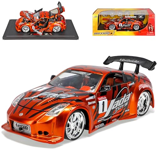 Nisan 350z 350 Z Orange Tuning Extra Felgen 1/18 Jada Modellauto Modell Auto von Ja-da