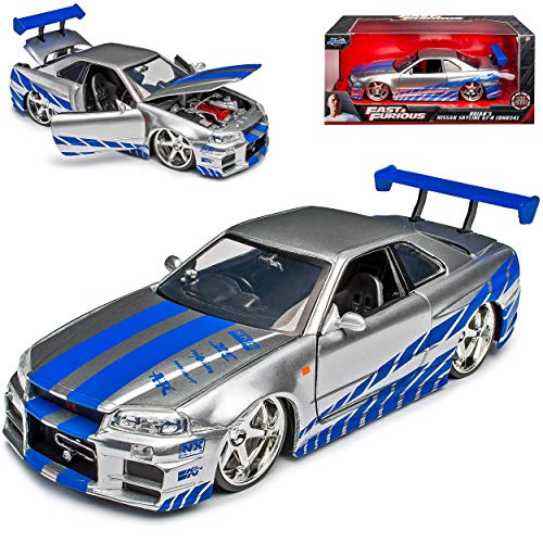 Nisan Skyline GT-R R34 Silber Brian´s Paul Walker The Fast and The Furious 1/24 Jada Modell Auto von Birsppy