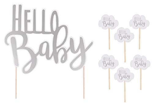 JaBaDaBaDo Babyshower Cake Topper Set Hello Baby von JaBaDaBaDo