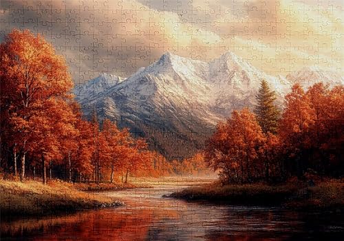 Puzzle 1000 Teile Herbst Puzzle Erwachsene Anspruchsvol Impossible Rätsel Wald 75x50cm DIY Classic Holz Jigsaw für Erwachsene und Kinder ab 14 Jahren, Verfügbar Als Geschenke für Frauen Männer C-107 von Jaalinng