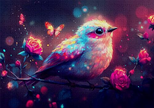 Puzzle 1000 Teile Vogel Puzzle Erwachsene Anspruchsvol Impossible Rätsel Blumenbaum 75x50cm DIY Kit Classic Holz Jigsaw für Erwachsene und Kinder ab 14 Jahren, Auch Geschenke für Frauen Männer C-121 von Jaalinng