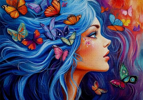 Puzzle 1500 Teile Göttin Puzzle Erwachsene Anspruchsvol Impossible Rätsel Schmetterling 87x57cm DIY Classic Holz Jigsaw für Erwachsene und Kinder ab 14 Jahren, Auch Geschenke für Frauen Männer C-124 von Jaalinng