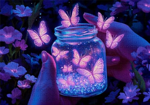 Puzzle 1500 Teile Schmetterling Puzzle Erwachsene Anspruchsvol Impossible Rätsel Flasche 87x57cm DIY Classic Holz Jigsaw für Erwachsene und Kinder ab 14 Jahren, Auch Geschenke für Frauen Männer C-292 von Jaalinng