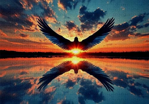Puzzle 1500 Teile Vogel Puzzle Erwachsene Anspruchsvol Impossible Rätsel Sonnenuntergang 87x57cm DIY Classic Holz Jigsaw für Erwachsene und Kinder ab 14 Jahren, Auch Geschenke für Frauen Männer C-246 von Jaalinng