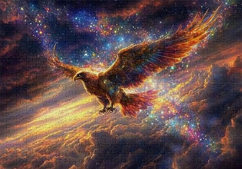 Puzzle 2000 Teile Adler Puzzle Erwachsene Anspruchsvol Impossible Rätsel Sternenhimmel 100x70cm DIY Classic Holz Jigsaw für Erwachsene und Kinder ab 14 Jahren, Auch Geschenke für Frauen Männer C-320 von Jaalinng