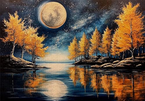 Puzzle 2000 Teile Mond Puzzle Erwachsene Anspruchsvol Impossible Rätsel Baum 100x70cm Diy Kit Classic Holz jigsaw für Erwachsene und Kinder ab 14 Jahren,Verfügbar Als Geschenke für Frauen Männer C-979 von Jaalinng