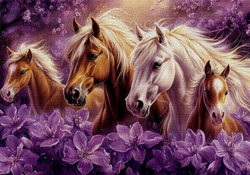 Puzzle 2000 Teile Pferd Puzzle Erwachsene Anspruchsvol Impossible Rätsel Muss Noch 100x70cm DIY Kit Classic Holz Jigsaw für Erwachsene und Kinder ab 14 Jahren, Auch Geschenke für Frauen Männer C-318 von Jaalinng