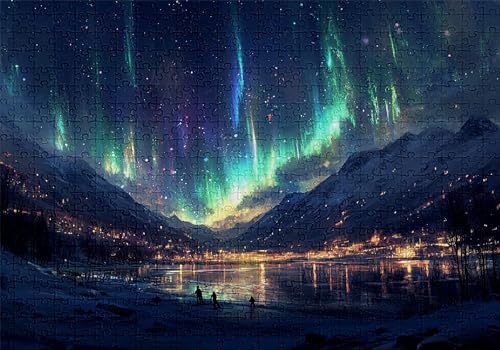Puzzle 300 Teile Aurora Puzzle Erwachsene Anspruchsvol Impossible Rätsel Stadt 40x28cm DIY Classic Holz Jigsaw für Erwachsene und Kinder ab 14 Jahren, Verfügbar Als Geschenke für Frauen Männer C-342 von Jaalinng