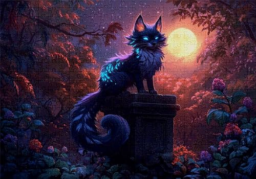 Puzzle 300 Teile Fuchs Puzzle Erwachsene Anspruchsvol Impossible Rätsel Mond 40x28cm Diy Kit Classic Holz jigsaw für Erwachsene und Kinder ab 14 Jahren,Auch Verfügbar Geschenke für Frauen Männer C-487 von Jaalinng