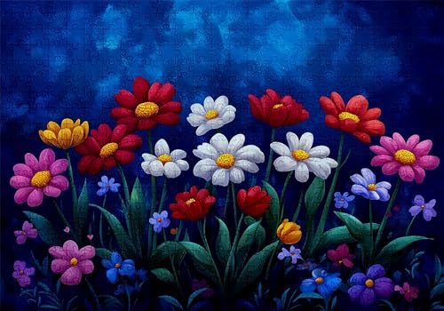 Puzzle 300 Teile Gänseblümchen Puzzle Erwachsene Anspruchsvol Impossible Rätsel Blumen 40x28cm Diy Kit Classic Holz jigsaw für Erwachsene und Kinder ab 14 Jahren,Auch Geschenke für Frauen Männer C-128 von Jaalinng