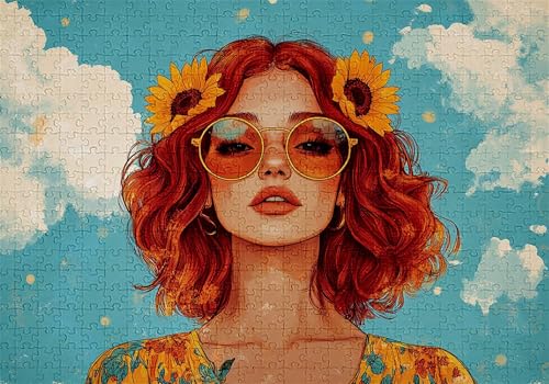 Puzzle 300 Teile Karikatur Puzzle Erwachsene Anspruchsvol Impossible Rätsel Frau 40x28cm Diy Classic Holz jigsaw für Erwachsene und Kinder ab 14 Jahren, Verfügbar Als Geschenke für Frauen Männer C-514 von Jaalinng