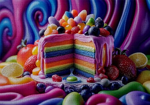 Puzzle 300 Teile Kuchen Puzzle Erwachsene Anspruchsvol Impossible Rätsel Obst 40x28cm Diy Kit Classic Holz jigsaw für Erwachsene und Kinder ab 14 Jahren,Verfügbar Als Geschenke für Frauen Männer C-618 von Jaalinng