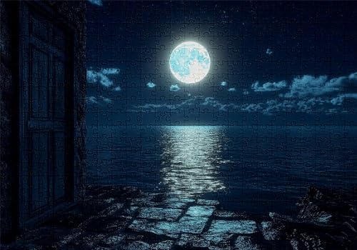 Puzzle 300 Teile Mond Puzzle Erwachsene Anspruchsvol Impossible Rätsel Strand 40x28cm Diy Kit Classic Holz jigsaw für Erwachsene und Kinder ab 14 Jahren,Auch Verfügbar Geschenke für Frauen Männer C-20 von Jaalinng