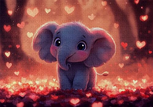 Puzzle 300 Teile Niedlich Puzzle Erwachsene Anspruchsvol Impossible Rätsel Elefantenbaby 40x28cm DIY Classic Holz Jigsaw für Erwachsene und Kinder ab 14 Jahren, Auch Geschenke für Frauen Männer C-400 von Jaalinng