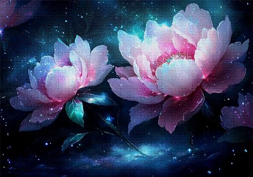 Puzzle 300 Teile Pfingstrose Puzzle Erwachsene Anspruchsvol Impossible Rätsel Blumen 40x28cm DIY Kit Classic Holz Jigsaw für Erwachsene und Kinder ab 14 Jahren, Auch Geschenke für Frauen Männer C-501 von Jaalinng