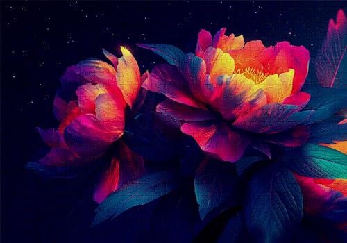 Puzzle 300 Teile Pfingstrose Puzzle Erwachsene Anspruchsvol Impossible Rätsel Blumen 40x28cm DIY Kit Classic Holz Jigsaw für Erwachsene und Kinder ab 14 Jahren, Auch Geschenke für Frauen Männer C-983 von Jaalinng