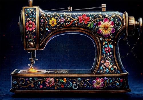 Puzzle 300 Teile Retro Puzzle Erwachsene Anspruchsvol Impossible Rätsel Nähmaschine 40x28cm DIY Kit Classic Holz Jigsaw für Erwachsene und Kinder ab 14 Jahren, Auch Geschenke für Frauen Männer C-574 von Jaalinng