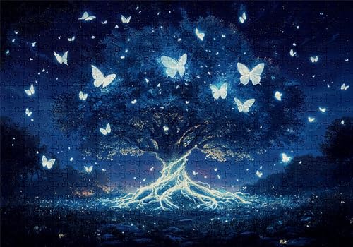 Puzzle 300 Teile Schmetterling Puzzle Erwachsene Anspruchsvol Impossible Rätsel Baum 40x28cm DIY Kit Classic Holz Jigsaw für Erwachsene und Kinder ab 14 Jahren, Auch Geschenke für Frauen Männer C-590 von Jaalinng