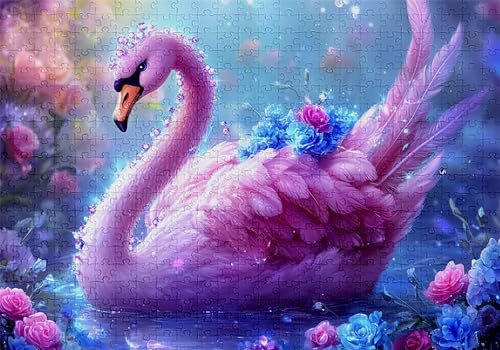 Puzzle 300 Teile Schwan Puzzle Erwachsene Anspruchsvol Impossible Rätsel Blumen 40x28cm DIY Classic Holz Jigsaw für Erwachsene und Kinder ab 14 Jahren, Verfügbar Als Geschenke für Frauen Männer C-511 von Jaalinng