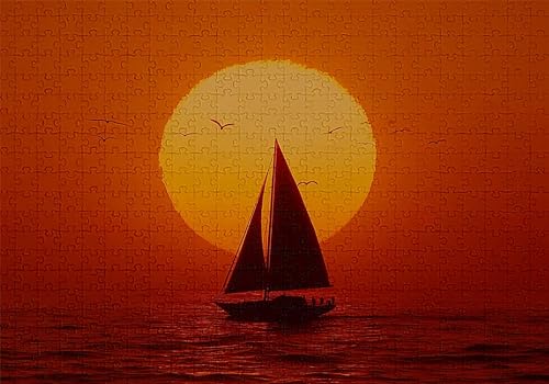 Puzzle 300 Teile Segelboot Puzzle Erwachsene Anspruchsvol Impossible Rätsel Mond 40x28cm Diy Classic Holz jigsaw für Erwachsene und Kinder ab 14 Jahren, Verfügbar Als Geschenke für Frauen Männer C-239 von Jaalinng
