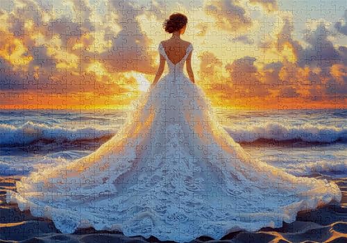 Puzzle 300 Teile Strand Puzzle Erwachsene Anspruchsvol Impossible Rätsel Frau 40x28cm Diy Kit Classic Holz jigsaw für Erwachsene und Kinder ab 14 Jahren,Verfügbar Als Geschenke für Frauen Männer C-317 von Jaalinng
