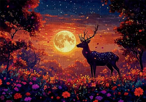 Puzzle 300 Teile Wald Puzzle Erwachsene Anspruchsvol Impossible Rätsel REH 40x28cm DIY Kit Classic Holz Jigsaw für Erwachsene und Kinder ab 14 Jahren, Auch Verfügbar Geschenke für Frauen Männer C-247 von Jaalinng