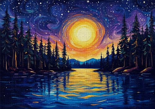 Puzzle 3000 Teile Abstrakt Puzzle Erwachsene Anspruchsvol Impossible Rätsel Mond 122x81cm Diy Classic Holz jigsaw für Erwachsene und Kinder ab 14 Jahren, Verfügbar Als Geschenke für Frauen Männer C-30 von Jaalinng