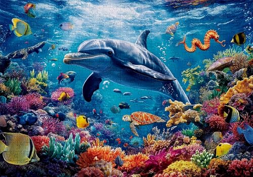 Puzzle 3000 Teile Delphin Puzzle Erwachsene Anspruchsvol Impossible Rätsel Koralle 122x81cm DIY Kit Classic Holz Jigsaw für Erwachsene und Kinder ab 14 Jahren, Auch Geschenke für Frauen Männer C-897 Puzzle 3000 Teile Delphin Puzzle Erwachsene Anspruchsvol Impossible Rätsel Koralle 122x81cm DIY Kit Classic Holz Jigsaw für Erwachsene und Kinder ab 14 Jahren, Auch Geschenke für Frauen Männer C-897 von Jaalinng