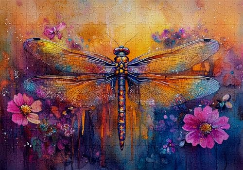 Puzzle 3000 Teile Libelle Puzzle Erwachsene Anspruchsvol Impossible Rätsel Blumen 122x81cm DIY Kit Classic Holz Jigsaw für Erwachsene und Kinder ab 14 Jahren, Auch Geschenke für Frauen Männer C-657 von Jaalinng