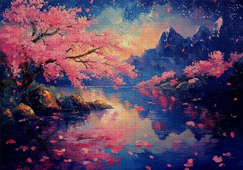 Puzzle 3000 Teile See Puzzle Erwachsene Anspruchsvol Impossible Rätsel Blumenbaum 122x81cm DIY Kit Classic Holz Jigsaw für Erwachsene und Kinder ab 14 Jahren, Auch Geschenke für Frauen Männer C-387 von Jaalinng