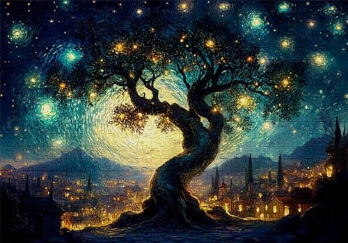 Puzzle 3000 Teile Stadt Puzzle Erwachsene Anspruchsvol Impossible Rätsel Baum 122x81cm DIY Classic Holz Jigsaw für Erwachsene und Kinder ab 14 Jahren, Verfügbar Als Geschenke für Frauen Männer C-724 von Jaalinng