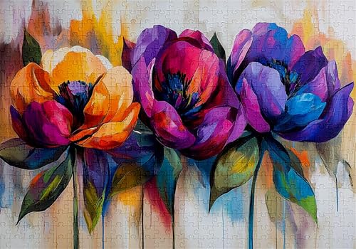 Puzzle 4000 Teile Abstrakt Puzzle Erwachsene Anspruchsvol Impossible Rätsel Blumen 141x87cm DIY Kit Classic Holz Jigsaw für Erwachsene und Kinder ab 14 Jahren, Auch Geschenke für Frauen Männer C-704 von Jaalinng