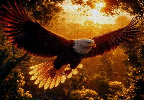 Puzzle 4000 Teile Adler Puzzle Erwachsene Anspruchsvol Impossible Rätsel Wald 141x87cm Diy Kit Classic Holz jigsaw für Erwachsene und Kinder ab 14 Jahren,Verfügbar Als Geschenke für Frauen Männer C-95 von Jaalinng