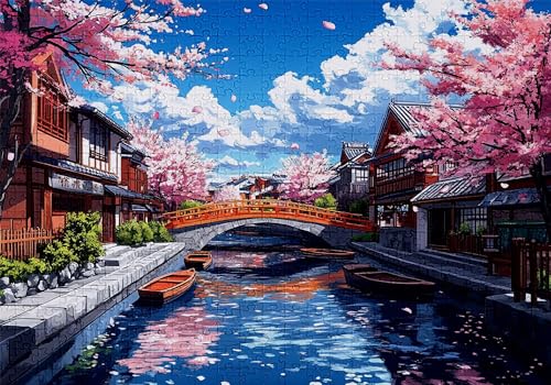 Puzzle 4000 Teile Karikatur Puzzle Erwachsene Anspruchsvol Impossible Rätsel Kleine Stadt 141x87cm DIY Classic Holz Jigsaw für Erwachsene und Kinder ab 14 Jahren, Auch Geschenke Frauen Männer C-188 von Jaalinng