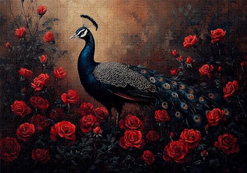 Puzzle 4000 Teile Pfau Puzzle Erwachsene Anspruchsvol Impossible Rätsel Rose 141x87cm Diy Kit Classic Holz jigsaw für Erwachsene und Kinder ab 14 Jahren,Verfügbar Als Geschenke für Frauen Männer C-705 von Jaalinng
