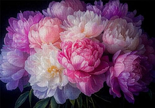 Puzzle 4000 Teile Pfingstrose Puzzle Erwachsene Anspruchsvol Impossible Rätsel Blume 141x87cm Diy Kit Classic Holz jigsaw für Erwachsene und Kinder ab 14 Jahren, Auch Geschenke für Frauen Männer C-259 von Jaalinng