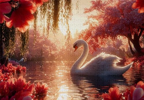 Puzzle 4000 Teile Schwan Puzzle Erwachsene Anspruchsvol Impossible Rätsel See 141x87cm DIY Classic Holz Jigsaw für Erwachsene und Kinder ab 14 Jahren, Verfügbar Als Geschenke für Frauen Männer C-300 von Jaalinng