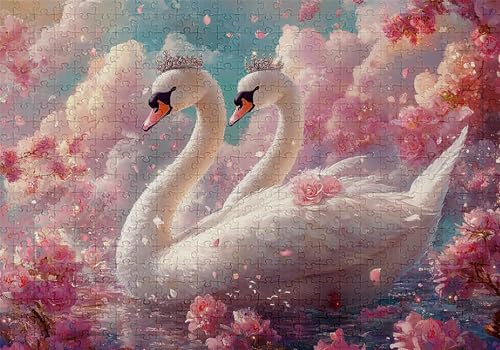Puzzle 4000 Teile Schwan Puzzle Erwachsene Anspruchsvol Impossible Rätsel Tier 141x87cm DIY Classic Holz Jigsaw für Erwachsene und Kinder ab 14 Jahren, Verfügbar Als Geschenke für Frauen Männer C-500 von Jaalinng