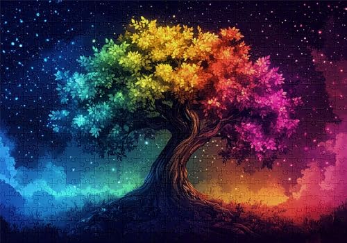Puzzle 4000 Teile Sternenhimmel Puzzle Erwachsene Anspruchsvol Impossible Rätsel Baum 141x87cm Diy Kit Classic Holz jigsaw für Erwachsene und Kinder ab 14 Jahren, Auch Geschenke für Frauen Männer C-93 von Jaalinng